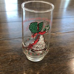 Vintage Holly Hobbie Coca Cola Christmas Glass